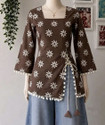 FABRICFETCH TEXTILES Casual Printed Women Brown Top
