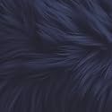 FabricLA Shaggy Faux Fur Square - 20" X 20" Pre-Cut - Use Faux Fur for DIY, Craft, Fashion Accessory, Gnome, Hobby - Dark Navy Blue Fabric