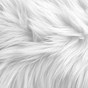 fabricla shaggy faux fur square - 2834 x 2834 inches pre-cut - use fake fur fabric for diy craft fur decoration fashion accessory gnome hobby - white