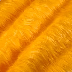 fabricla shaggy faux fur square - 3034 x 3034 inches pre-cut - use fake fur fabric for diy craft fur decoration fashion accessory gnome hobby - golden yellow fur fabric