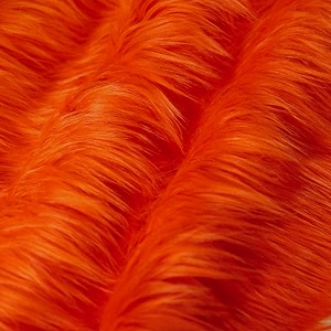 fabricla shaggy faux fur square - 634 x 634 pre-cut for diy craft decoration fashion accessory gnome hobby - orange fabric