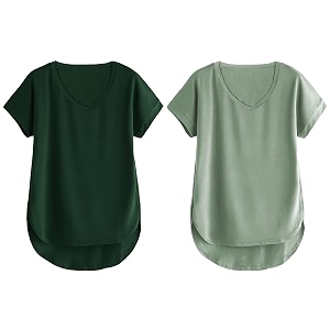 fabricorn combo of three cotton v-neck up down short sleeve tshirt for women pack of 3