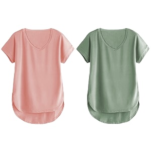 fabricorn combo of three cotton v-neck up down short sleeve tshirt for women pack of 3