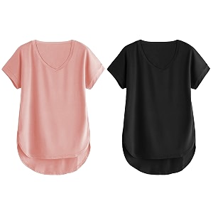 fabricorn combo of three cotton v-neck up down short sleeve tshirt for women pack of 3