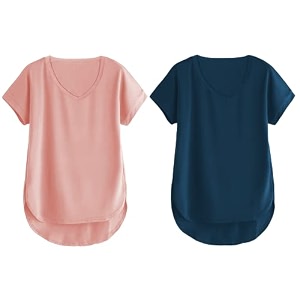 fabricorn combo of three cotton v-neck up down short sleeve tshirt for women pack of 3