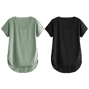 fabricorn combo of three cotton v-neck up down short sleeve tshirt for women pack of 3