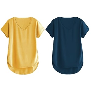 fabricorn combo of three cotton v-neck up down short sleeve tshirt for women pack of 3