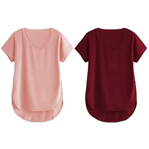 fabricorn combo of three cotton v-neck up down short sleeve tshirt for women pack of 3