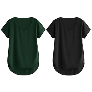 fabricorn combo of three cotton v-neck up down short sleeve tshirt for women pack of 3