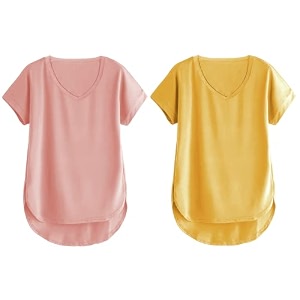 fabricorn combo of three cotton v-neck up down short sleeve tshirt for women pack of 3