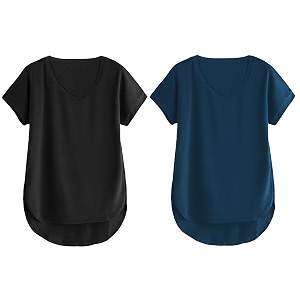 fabricorn combo of three cotton v-neck up down short sleeve tshirt for women pack of 3