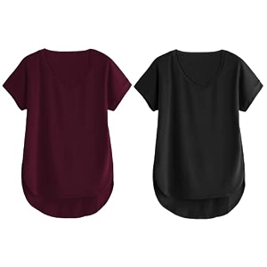 fabricorn combo of three cotton v-neck up down short sleeve tshirt for women pack of 3