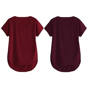 fabricorn combo of three cotton v-neck up down short sleeve tshirt for women pack of 3