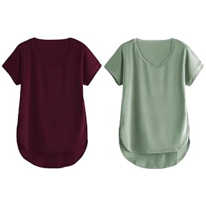 fabricorn combo of three cotton v-neck up down short sleeve tshirt for women pack of 3