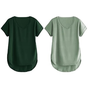 fabricorn combo of three cotton v-neck up down short sleeve tshirt for women pack of 3