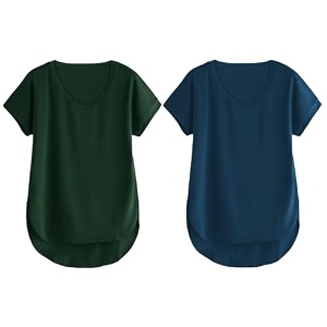 fabricorn combo of three cotton v-neck up down short sleeve tshirt for women pack of 3