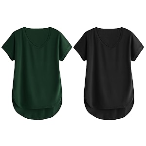 fabricorn combo of three cotton v-neck up down short sleeve tshirt for women pack of 3