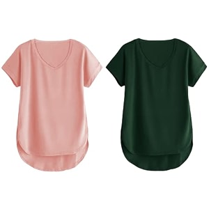 fabricorn combo of three cotton v-neck up down short sleeve tshirt for women pack of 3
