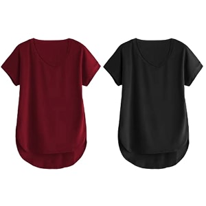 fabricorn combo of three cotton v-neck up down short sleeve tshirt for women pack of 3