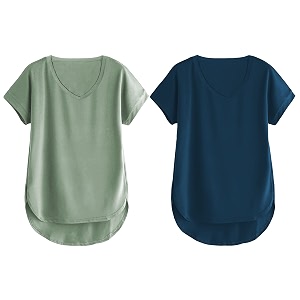 fabricorn combo of three cotton v-neck up down short sleeve tshirt for women pack of 3