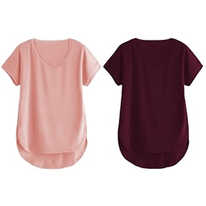 fabricorn combo of three cotton v-neck up down short sleeve tshirt for women pack of 3