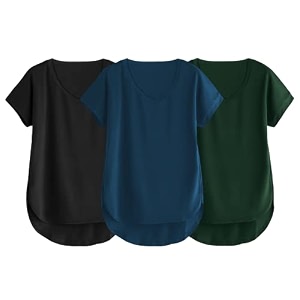 fabricorn combo of three cotton v-neck up down short sleeve tshirt for women pack of 3