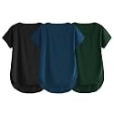 Fabricorn Combo of Three Cotton V-Neck Up Down Short Sleeve Tshirt for Women (Pack of 3)
