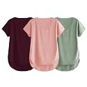 Fabricorn Combo of Three Cotton V-Neck Up Down Short Sleeve Tshirt for Women (Pack of 3)