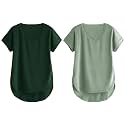 Fabricorn Combo of Three Cotton V-Neck Up Down Short Sleeve Tshirt for Women (Pack of 3)