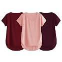 Fabricorn Combo of Three Cotton V-Neck Up Down Short Sleeve Tshirt for Women (Pack of 3)