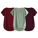 Fabricorn Combo of Three Cotton V-Neck Up Down Short Sleeve Tshirt for Women (Pack of 3)
