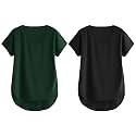 Fabricorn Combo of Three Cotton V-Neck Up Down Short Sleeve Tshirt for Women (Pack of 3)