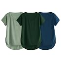 Fabricorn Combo of Three Cotton V-Neck Up Down Short Sleeve Tshirt for Women (Pack of 3)