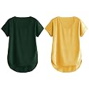 Fabricorn Combo of Three Cotton V-Neck Up Down Short Sleeve Tshirt for Women (Pack of 3)