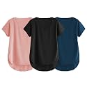 Fabricorn Combo of Three Cotton V-Neck Up Down Short Sleeve Tshirt for Women (Pack of 3)