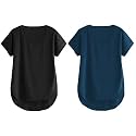 Fabricorn Combo of Three Cotton V-Neck Up Down Short Sleeve Tshirt for Women (Pack of 3)