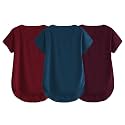 Fabricorn Combo of Three Cotton V-Neck Up Down Short Sleeve Tshirt for Women (Pack of 3)