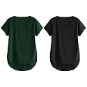 Fabricorn Combo of Three Cotton V-Neck Up Down Short Sleeve Tshirt for Women (Pack of 3)