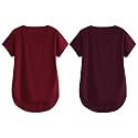 Fabricorn Combo of Three Cotton V-Neck Up Down Short Sleeve Tshirt for Women (Pack of 3)