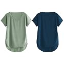 Fabricorn Combo of Three Cotton V-Neck Up Down Short Sleeve Tshirt for Women (Pack of 3)