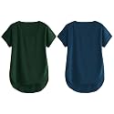 Fabricorn Combo of Three Cotton V-Neck Up Down Short Sleeve Tshirt for Women (Pack of 3)