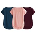 Fabricorn Combo of Three Cotton V-Neck Up Down Short Sleeve Tshirt for Women (Pack of 3)