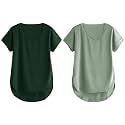 Fabricorn Combo of Three Cotton V-Neck Up Down Short Sleeve Tshirt for Women (Pack of 3)