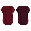 Fabricorn Combo of Three Cotton V-Neck Up Down Short Sleeve Tshirt for Women (Pack of 3)