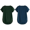 Fabricorn Combo of Three Cotton V-Neck Up Down Short Sleeve Tshirt for Women (Pack of 3)
