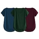 Fabricorn Combo of Three Cotton V-Neck Up Down Short Sleeve Tshirt for Women (Pack of 3)
