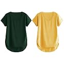 Fabricorn Combo of Three Cotton V-Neck Up Down Short Sleeve Tshirt for Women (Pack of 3)