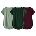 Fabricorn Combo of Three Cotton V-Neck Up Down Short Sleeve Tshirt for Women (Pack of 3)
