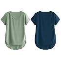 Fabricorn Combo of Three Cotton V-Neck Up Down Short Sleeve Tshirt for Women (Pack of 3)