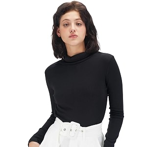 Fabricorn Stylish Black Turtle Neck Cotton Tshirt